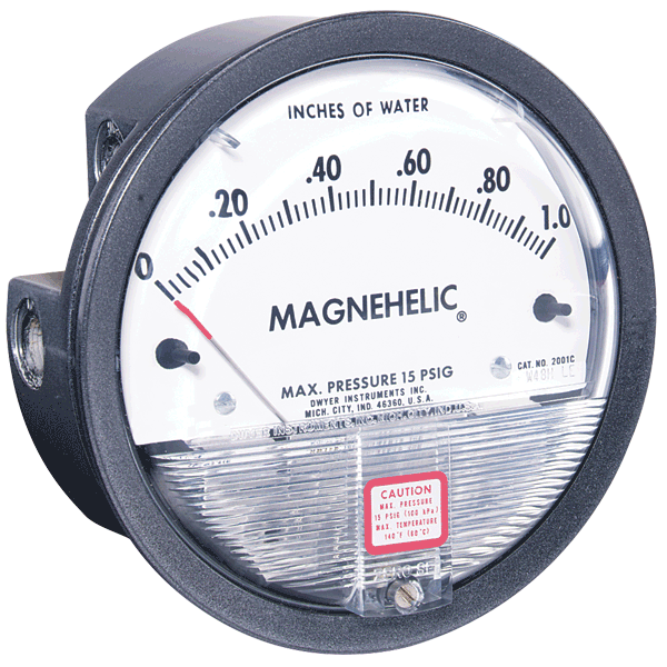 Magnehelic pressure gauge - Analogue control